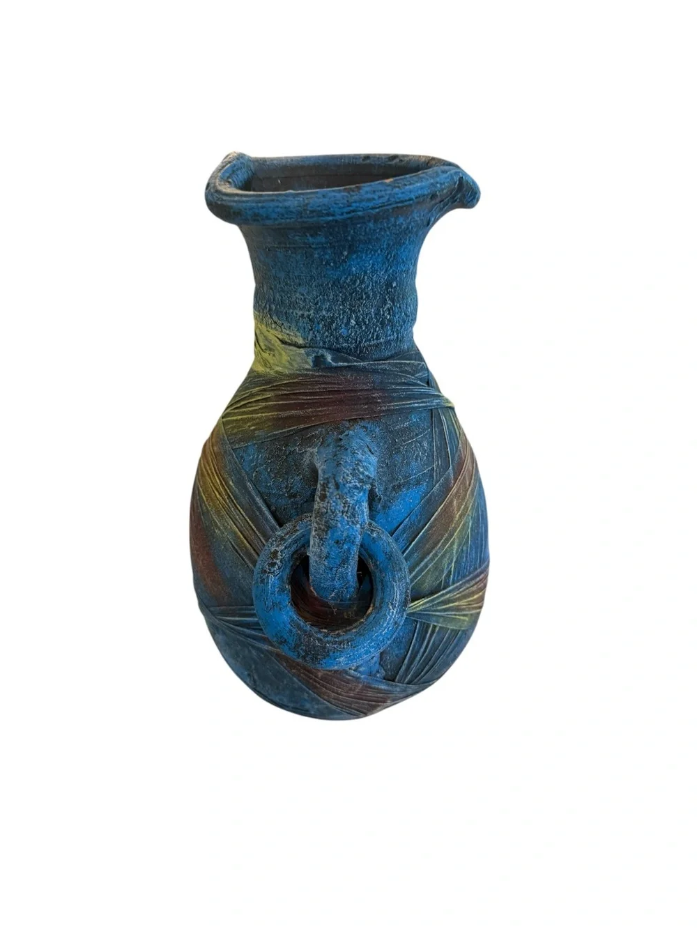 Blue Multicolor Decorative Ceramic Vase by